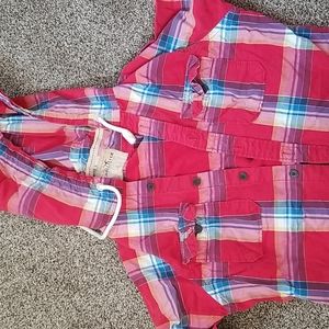 Hollister hooded flannel button up